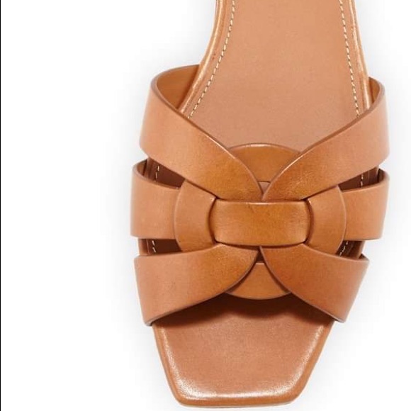 Saint Laurent Brown Tribute Ysl Nu Pieds FLATS 8 - Picture 1 of 6